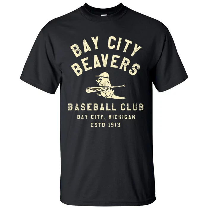 Bay City Beavers Michigan Vintage Defunct Baseball Tall T-Shirt