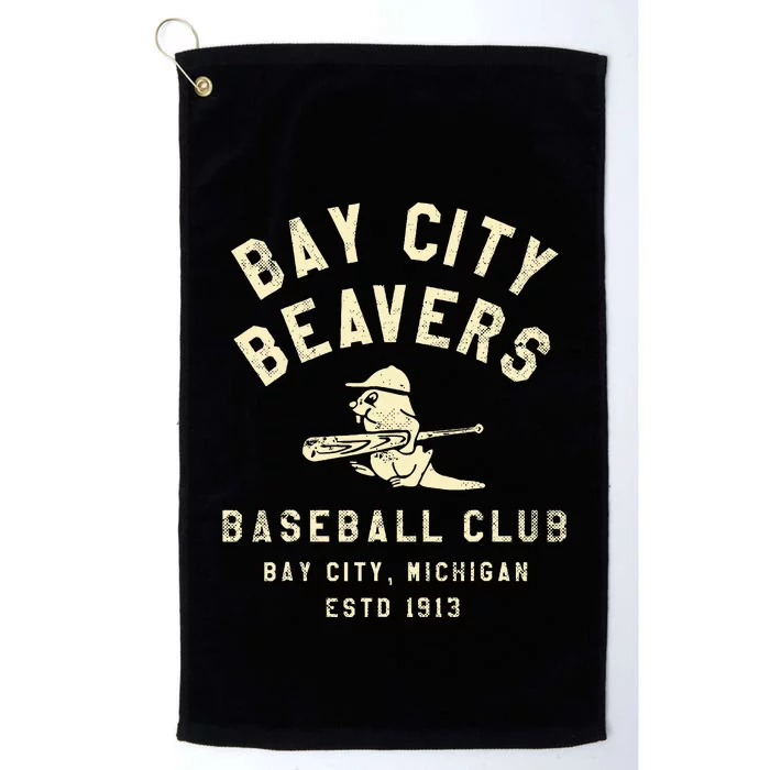 Bay City Beavers Michigan Vintage Defunct Baseball Platinum Collection Golf Towel