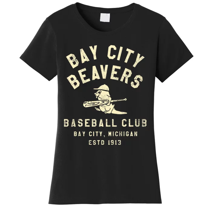 Bay City Beavers Michigan Vintage Defunct Baseball Women's T-Shirt