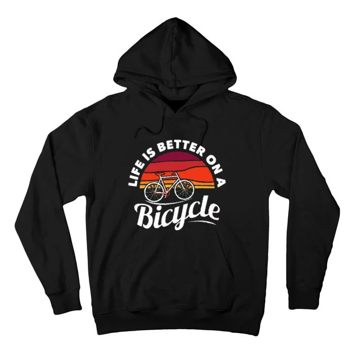 Bike Cycling Biking Cyclist Retro Theme Bicycle Tall Hoodie