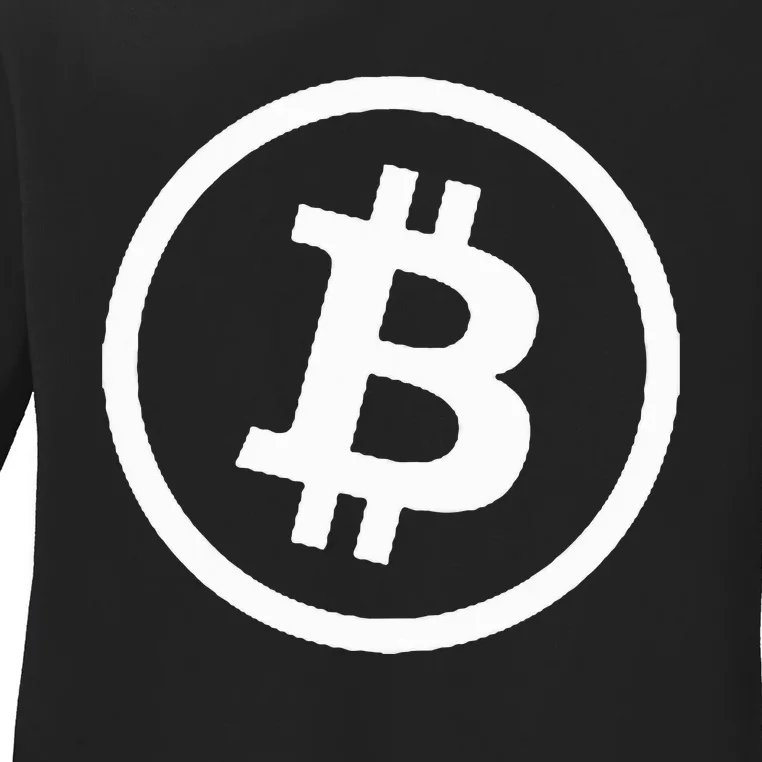 Bitcoin Cryptocurrency Btc Neck Position Bitcoin Ladies Long Sleeve Shirt