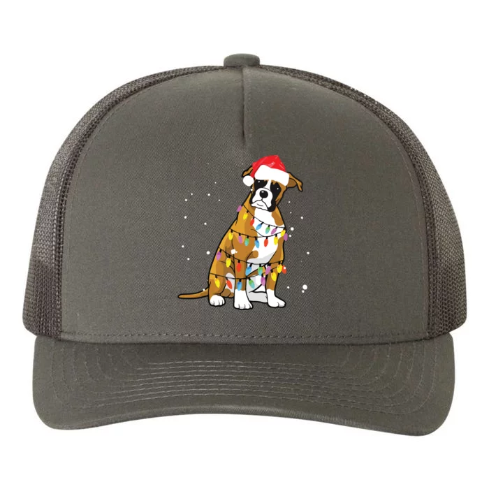 Boxer Christmas Boxer Dog Christmas Gift Yupoong Adult 5-Panel Trucker Hat