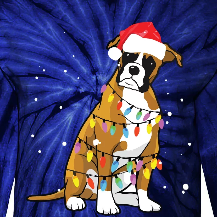 Boxer Christmas Boxer Dog Christmas Gift Tie-Dye Long Sleeve Shirt