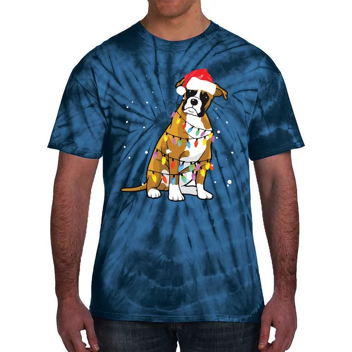 Boxer Christmas Boxer Dog Christmas Gift Tie-Dye T-Shirt