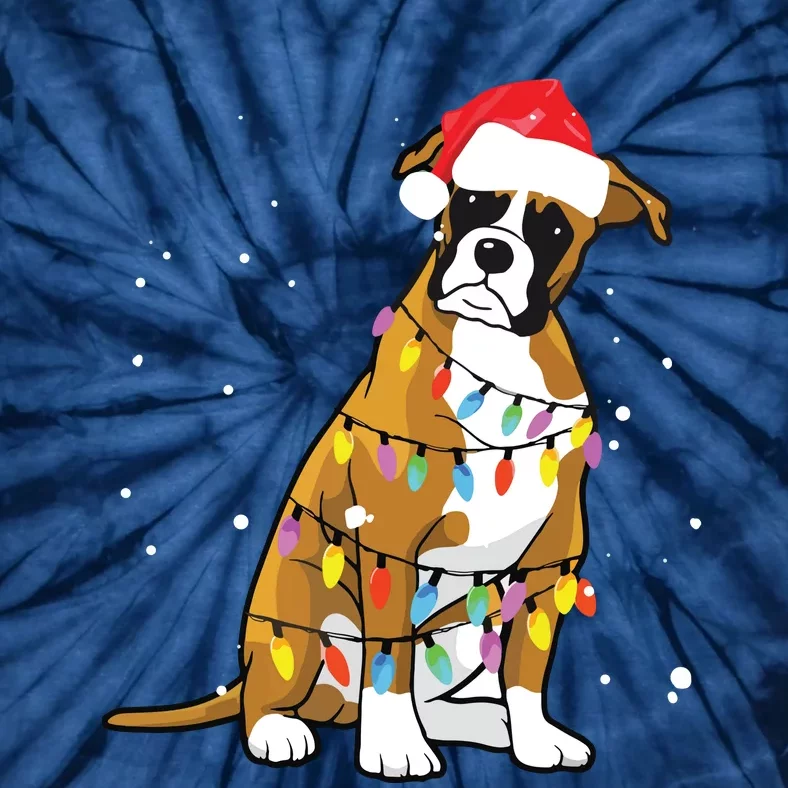 Boxer Christmas Boxer Dog Christmas Gift Tie-Dye T-Shirt