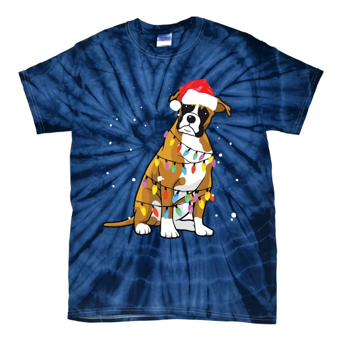 Boxer Christmas Boxer Dog Christmas Gift Tie-Dye T-Shirt