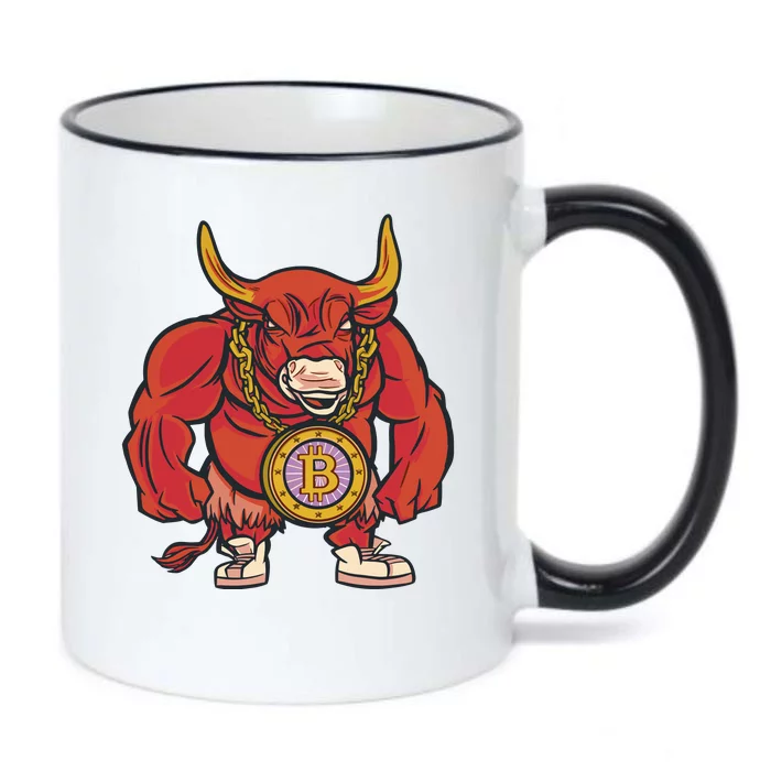 Bitcoin Chain Bull Black Color Changing Mug