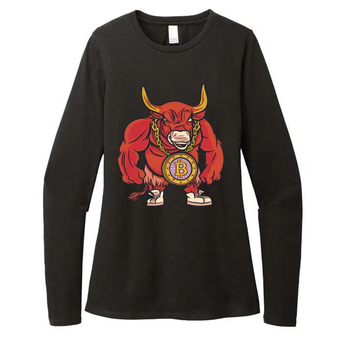 Bitcoin Chain Bull Womens CVC Long Sleeve Shirt