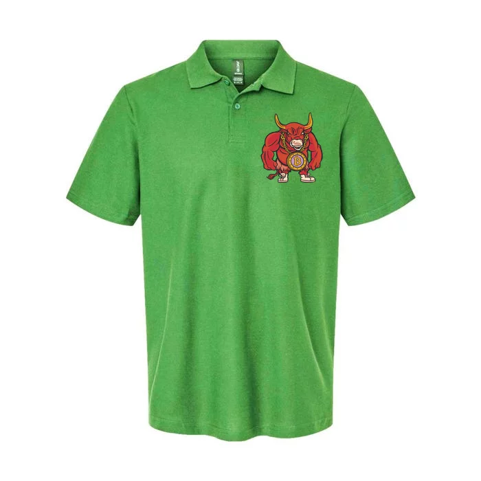 Bitcoin Chain Bull Softstyle Adult Sport Polo