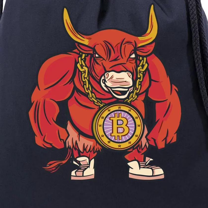 Bitcoin Chain Bull Drawstring Bag