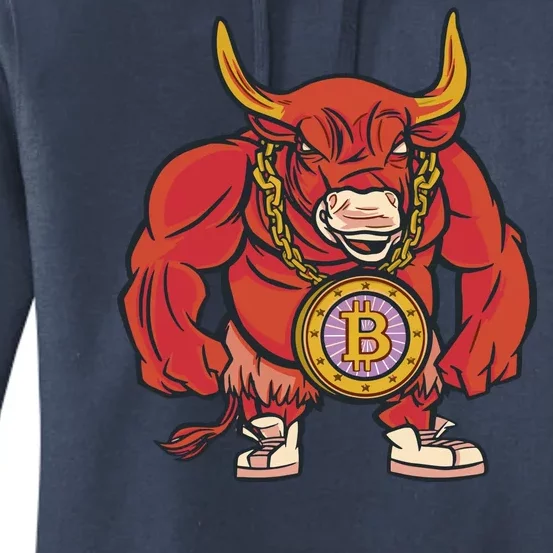 Bitcoin Chain Bull Women's Pullover Hoodie