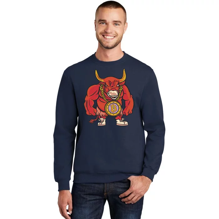 Bitcoin Chain Bull Tall Sweatshirt