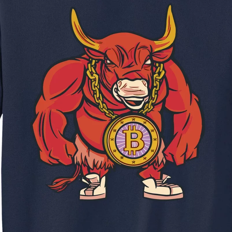 Bitcoin Chain Bull Tall Sweatshirt