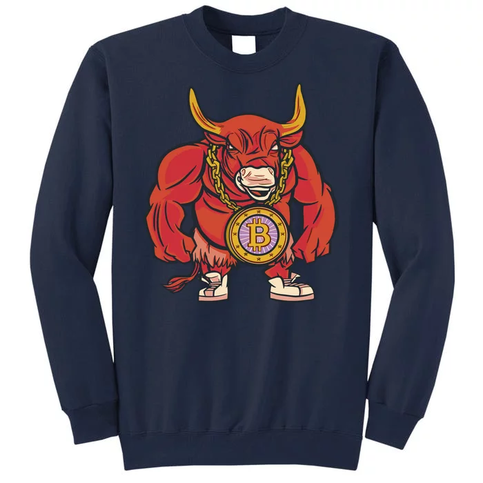 Bitcoin Chain Bull Tall Sweatshirt