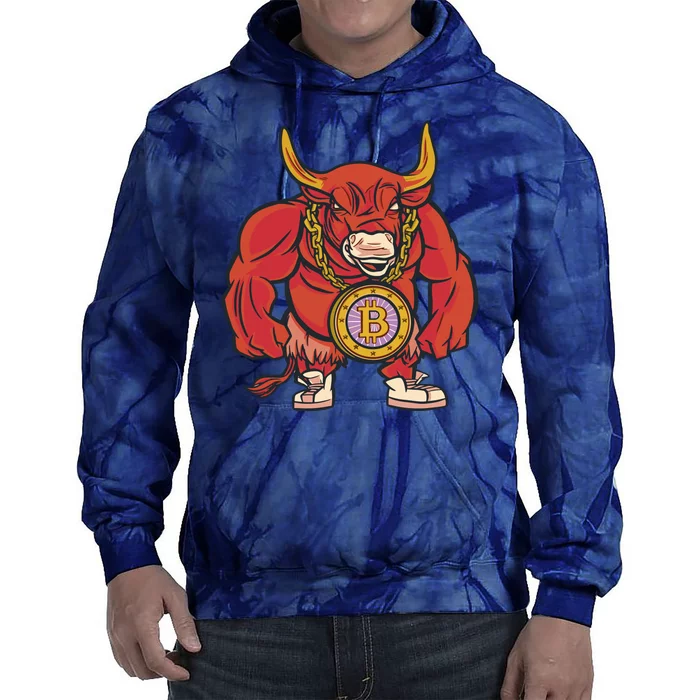 Bitcoin Chain Bull Tie Dye Hoodie