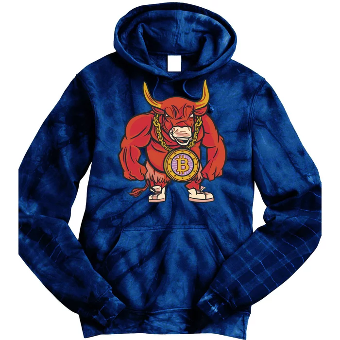 Bitcoin Chain Bull Tie Dye Hoodie