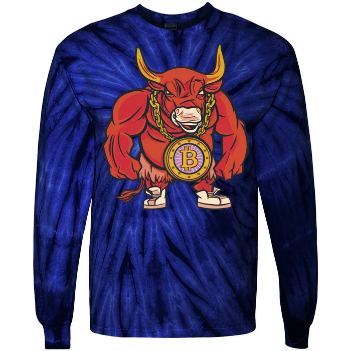 Bitcoin Chain Bull Tie-Dye Long Sleeve Shirt