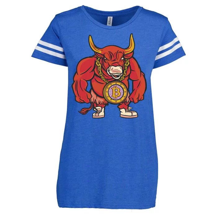 Bitcoin Chain Bull Enza Ladies Jersey Football T-Shirt