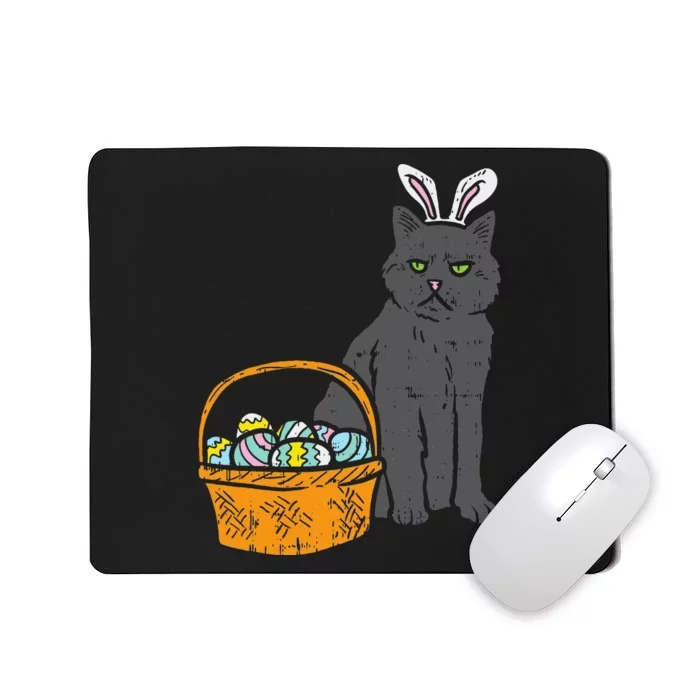 Black Cat Bunny Ears Eggs Basket Easter Pet Lover Gift Mousepad