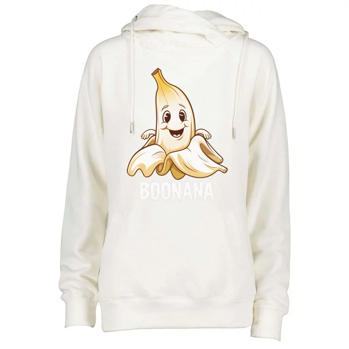 Boonana Cute Banana Ghost Humor Halloween Fun Costume Gift Womens Funnel Neck Pullover Hood