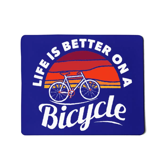 Bike Cycling Biking Cyclist Retro Theme Bicycle Quote Saying Mousepad