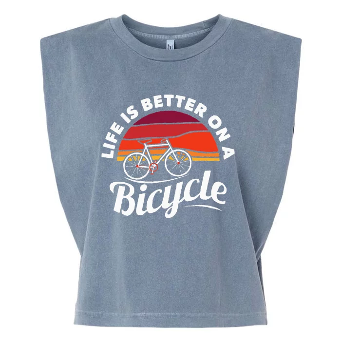 Bike Cycling Biking Cyclist Retro Theme Bicycle Quote Saying Garment-Dyed Women's Muscle Tee