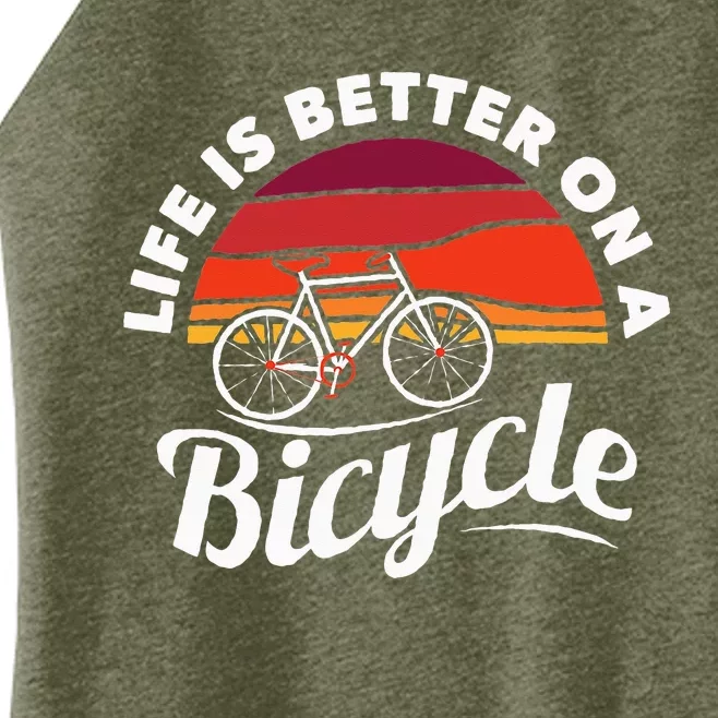 Bike Cycling Biking Cyclist Retro Theme Bicycle Quote Saying Women’s Perfect Tri Rocker Tank