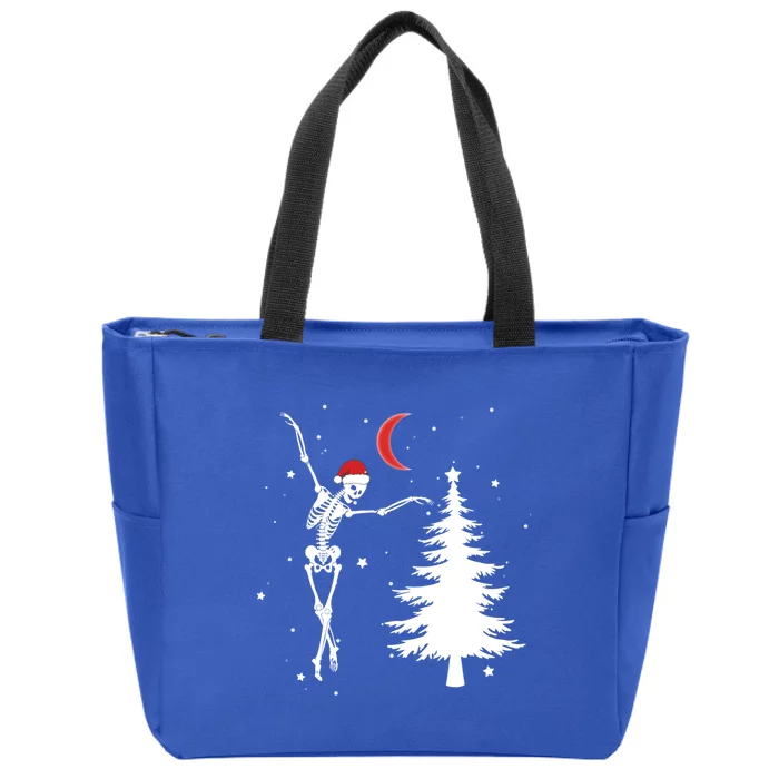 Bglb Christmas Ballet Dancing Skeleton Merry Xmas Ballerina Gift Zip Tote Bag