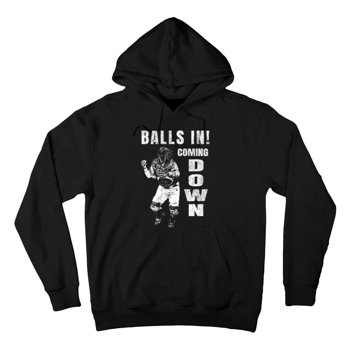 Baseball Catcher - Balls In - Coming Down - Baseball Hoodie