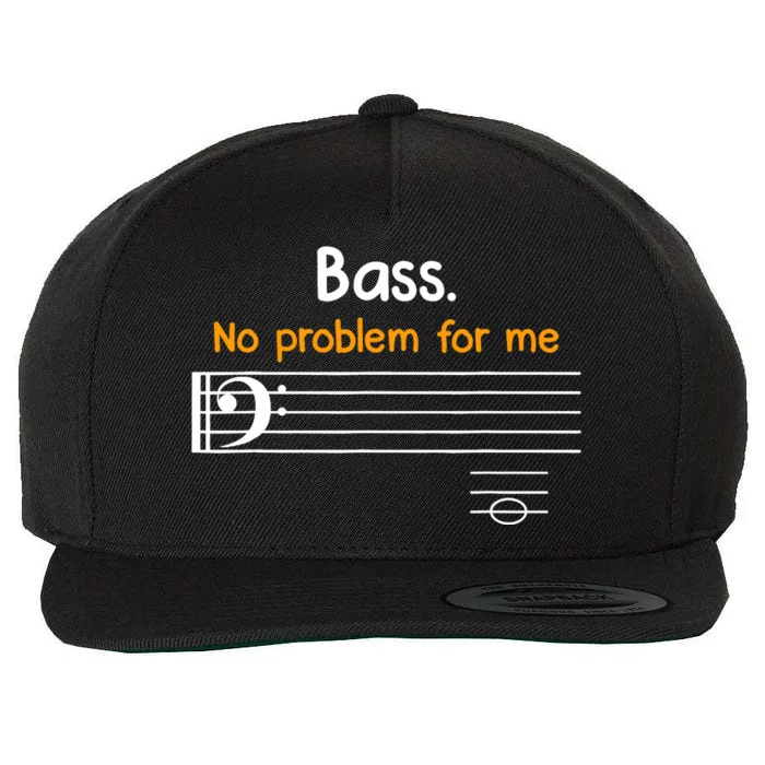 Bass clef bass is not a problem for me music notes Wool Snapback Cap