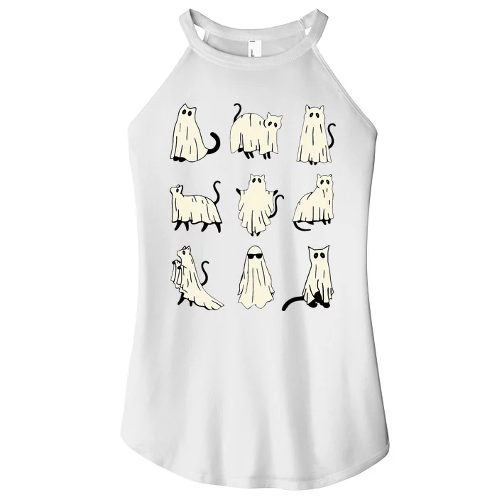 Black Cat Boo Halloween Cat Costume Women’s Perfect Tri Rocker Tank