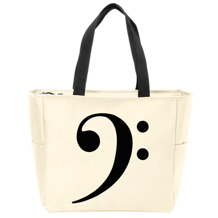 Bass Clef Zip Tote Bag