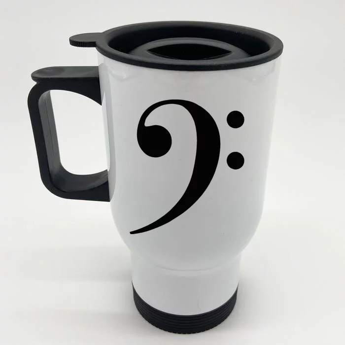 Bass Clef Front & Back Stainless Steel Travel Mug