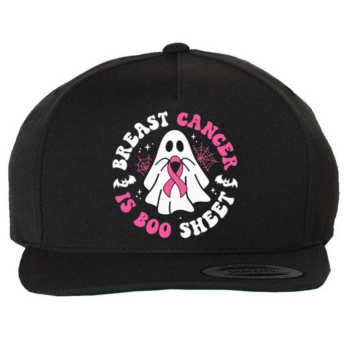 Breast Cancer Boo Ghost Halloween Breast Cancer Awareness Wool Snapback Cap