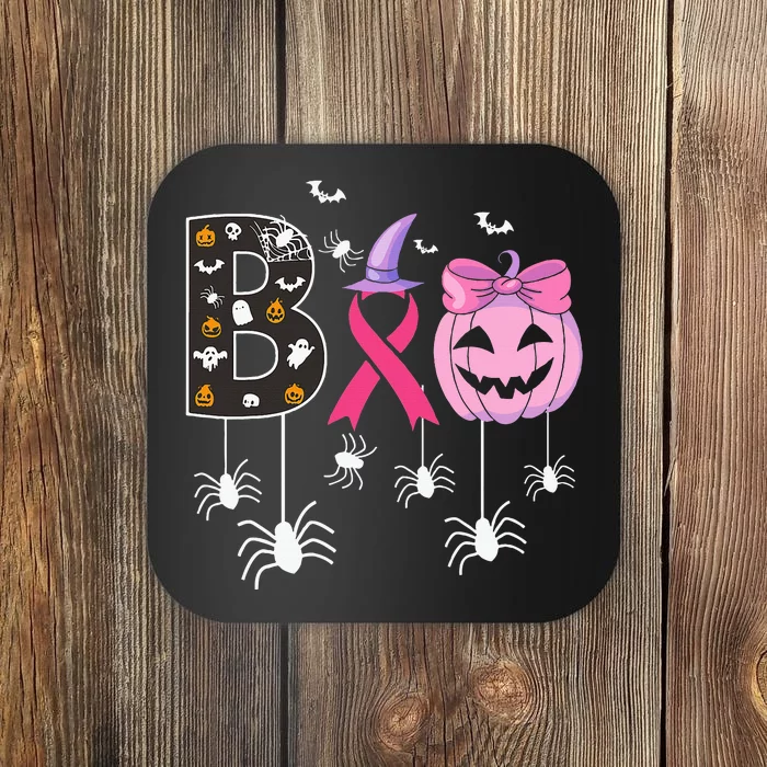 Breast Cancer Boo Halloween Breast Cancer Awareness Coaster