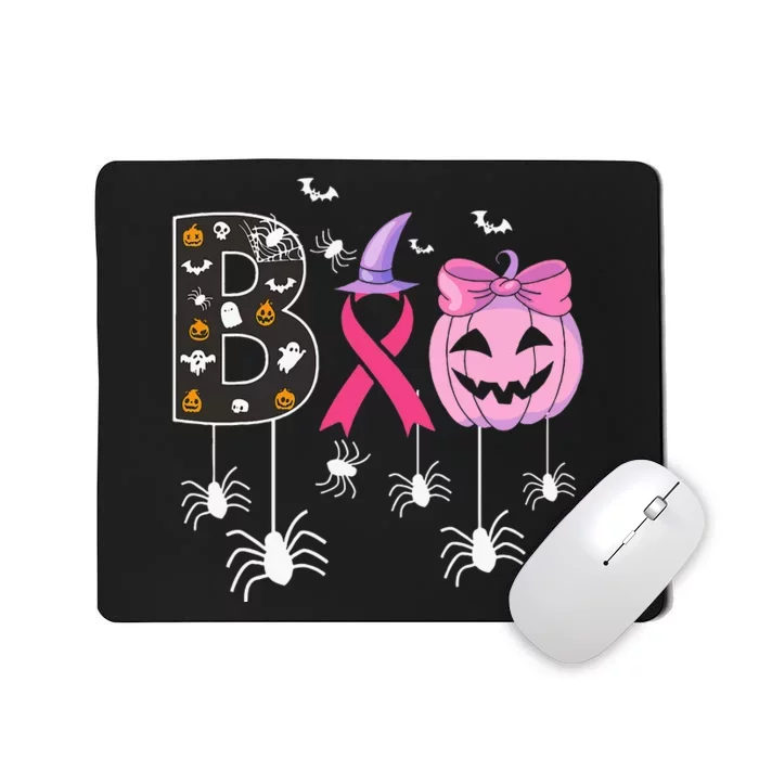 Breast Cancer Boo Halloween Breast Cancer Awareness Mousepad