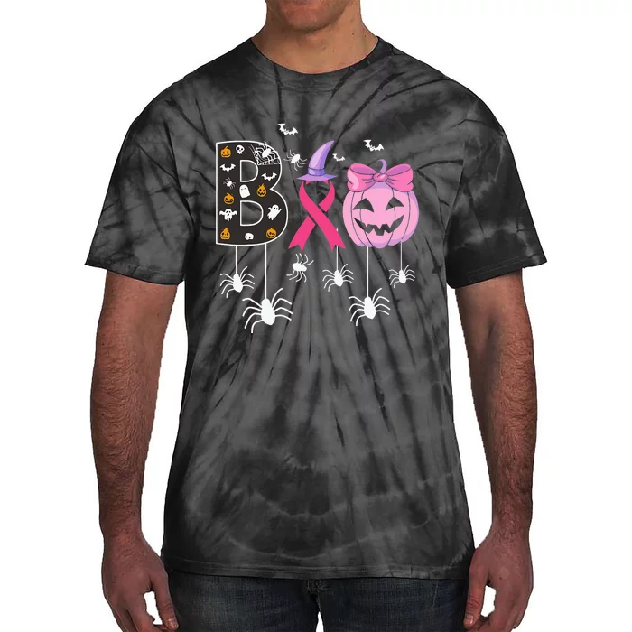 Breast Cancer Boo Halloween Breast Cancer Awareness Tie-Dye T-Shirt