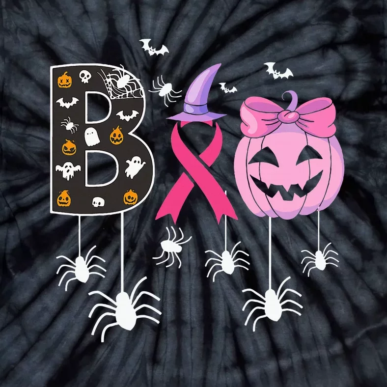 Breast Cancer Boo Halloween Breast Cancer Awareness Tie-Dye T-Shirt