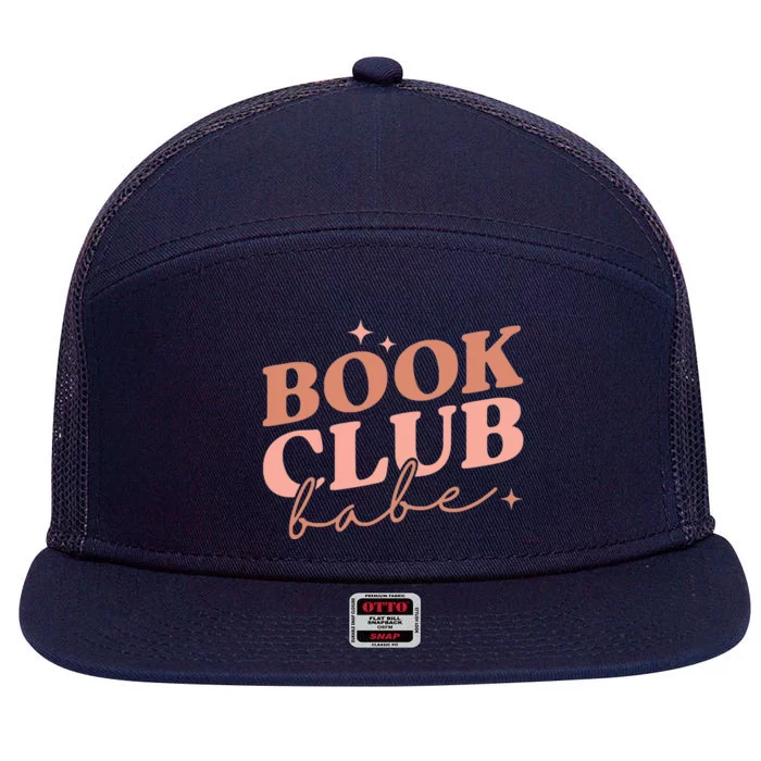 Book Club Babe Reading Book Lovers Gift 7 Panel Mesh Trucker Snapback Hat