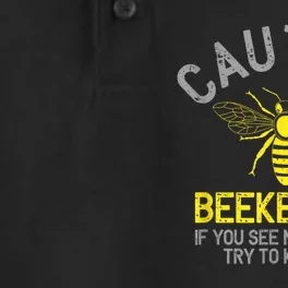 Beekeeper Caution Beekeeping Funny Bee Lover Gift Dry Zone Grid Performance Polo