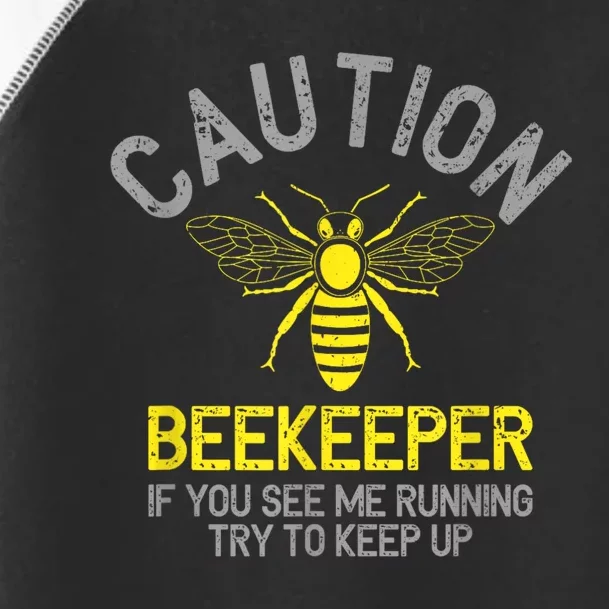 Beekeeper Caution Beekeeping Funny Bee Lover Gift Toddler Fine Jersey T-Shirt