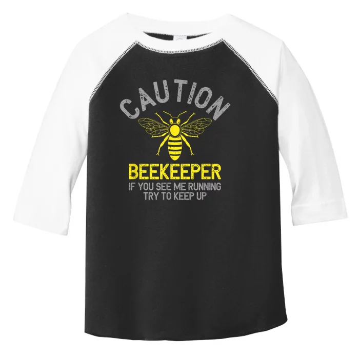 Beekeeper Caution Beekeeping Funny Bee Lover Gift Toddler Fine Jersey T-Shirt