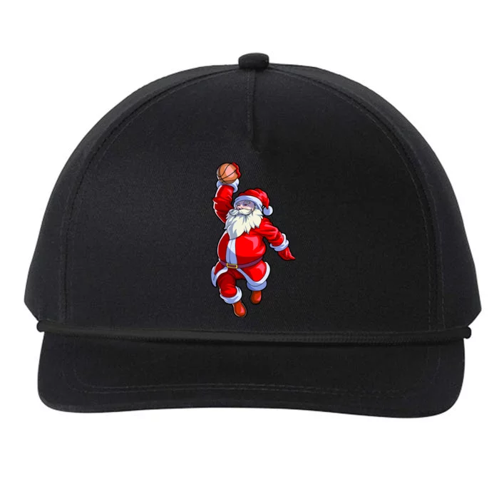 Basketball Christmas Boy Basketball Santa Claus Snapback Five-Panel Rope Hat