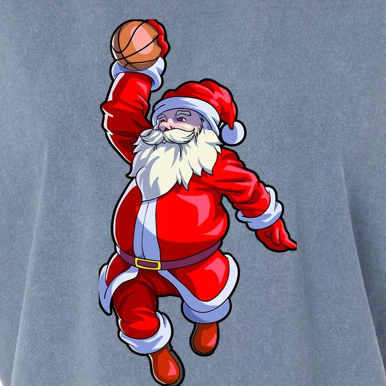 Basketball Christmas Boy Basketball Santa Claus Garment-Dyed Women's Muscle Tee