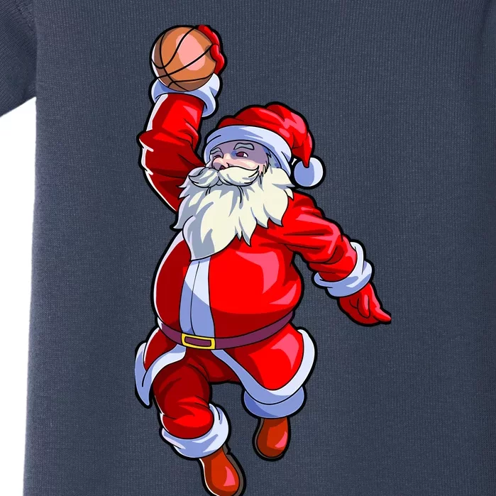 Basketball Christmas Boy Basketball Santa Claus Baby Bodysuit