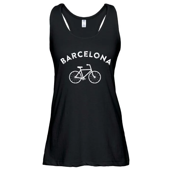 Barcelona City Bike Retro Cycling Spain Ladies Essential Flowy Tank