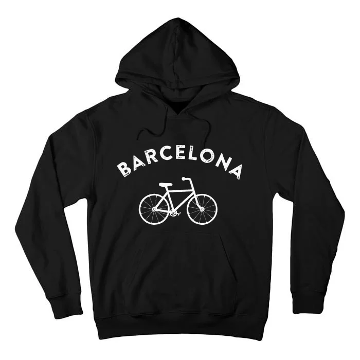 Barcelona City Bike Retro Cycling Spain Tall Hoodie