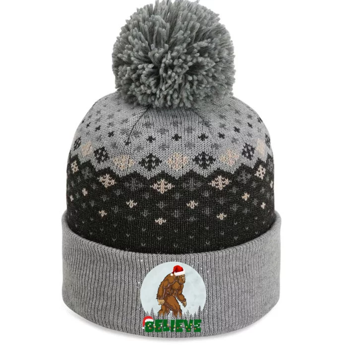 Believe Christmas Bigfoot Holiday The Baniff Cuffed Pom Beanie