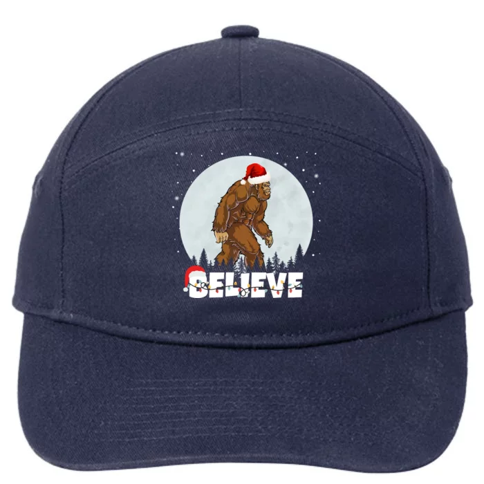 Believe Christmas Bigfoot Holiday 7-Panel Snapback Hat