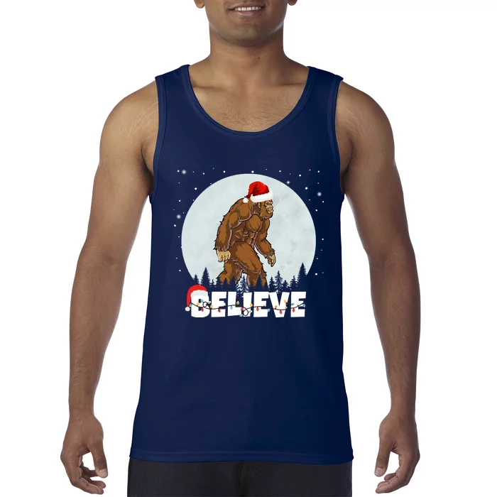 Believe Christmas Bigfoot Holiday Tank Top